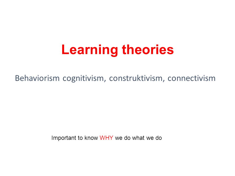 history of learning theories